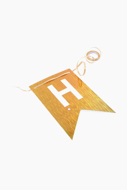 Happy Birthday Banner (Gold, Glitter)