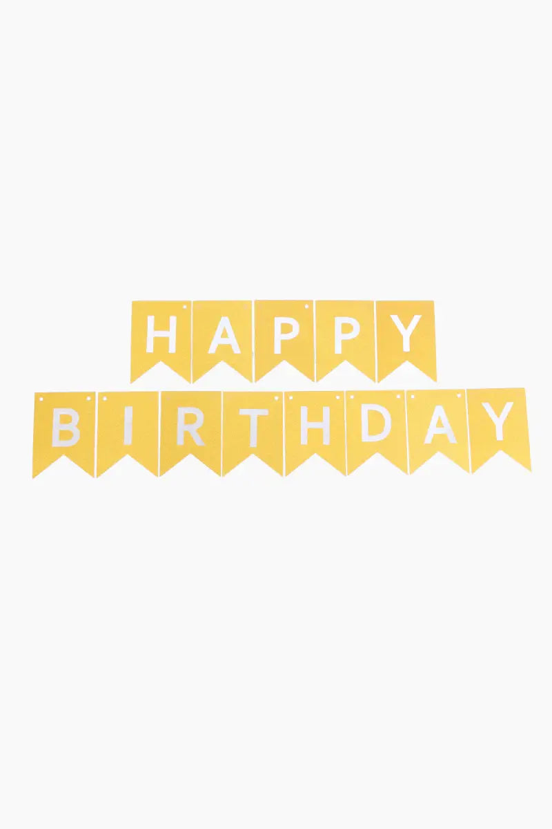 Happy Birthday Banner (Gold, Glitter)