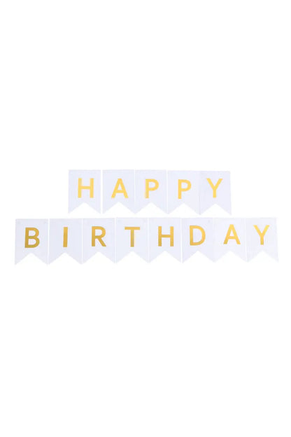 Happy Birthday Banner (Silver, Glitter)