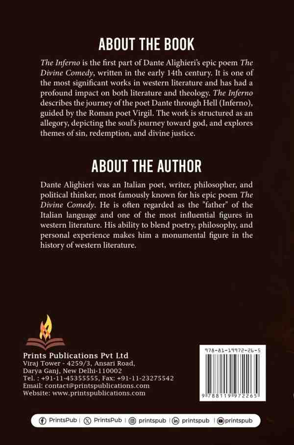 The Inferno: Dante’s Epic Journey Through Hell and Divine Justice Prints Publications