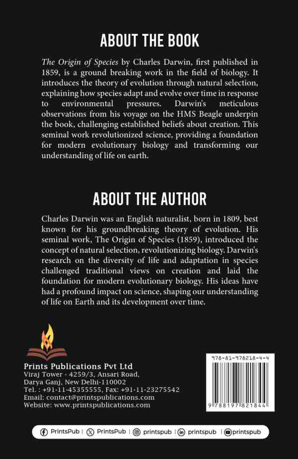 The Origin of Species: Charles Darwin’s Revolutionary Theory of Evolution Prints Publications