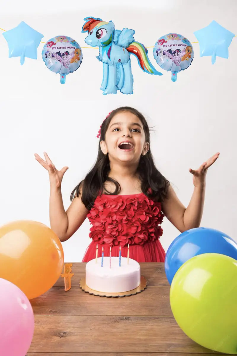 Birthday Balloon Decoration Set (Blue, My Little Pony Theme)