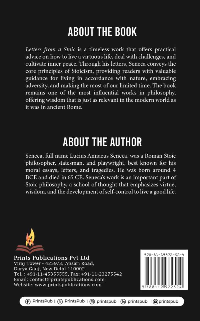 Letters from a Stoic: Timeless Wisdom on Virtue, Resilience, and Inner Peace Prints Publications