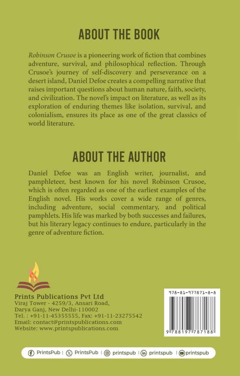 Robinson Crusoe: A Classic Tale of Survival, Adventure, and Self-Discovery Prints Publications