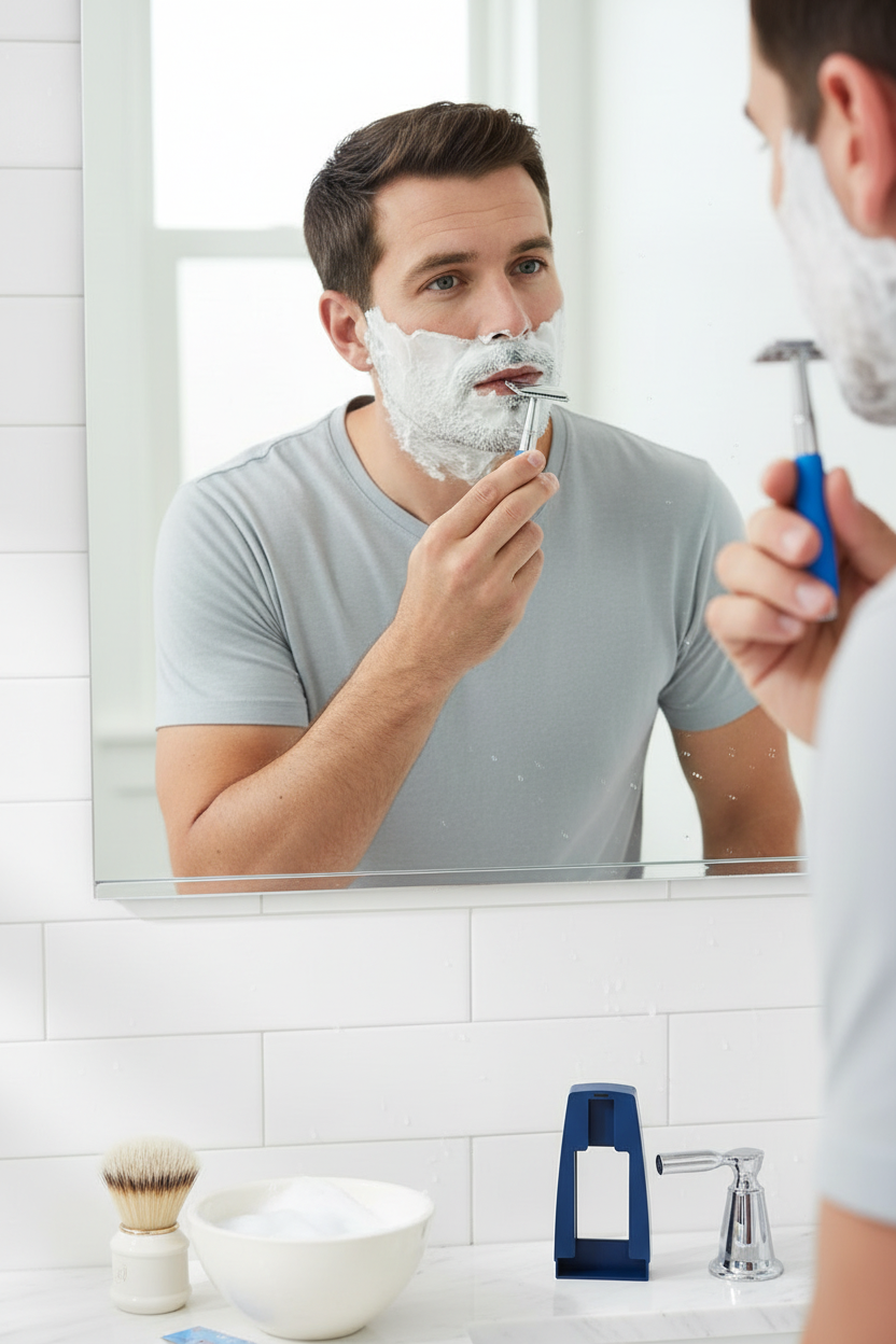 Vivin Classic Shaver with Stainless Steel Blade (Blue) - Pack of 1 SUPER