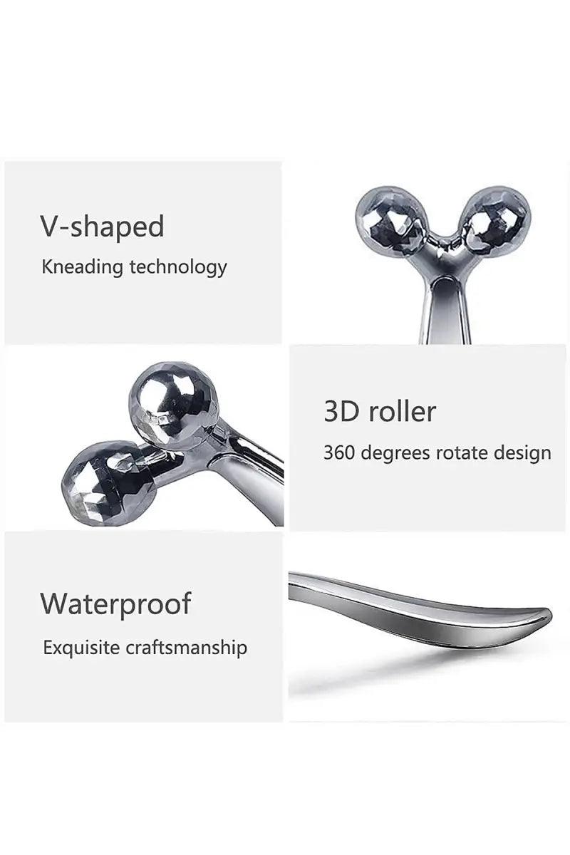 3D Full Body Shape Roller Massager with Solar Plate (Silver)