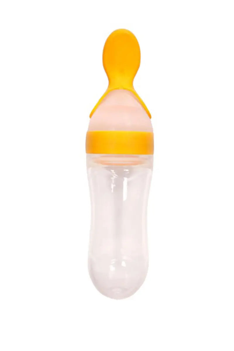 Squeezy Silicone Bottle Feeder For Kids (Yellow)