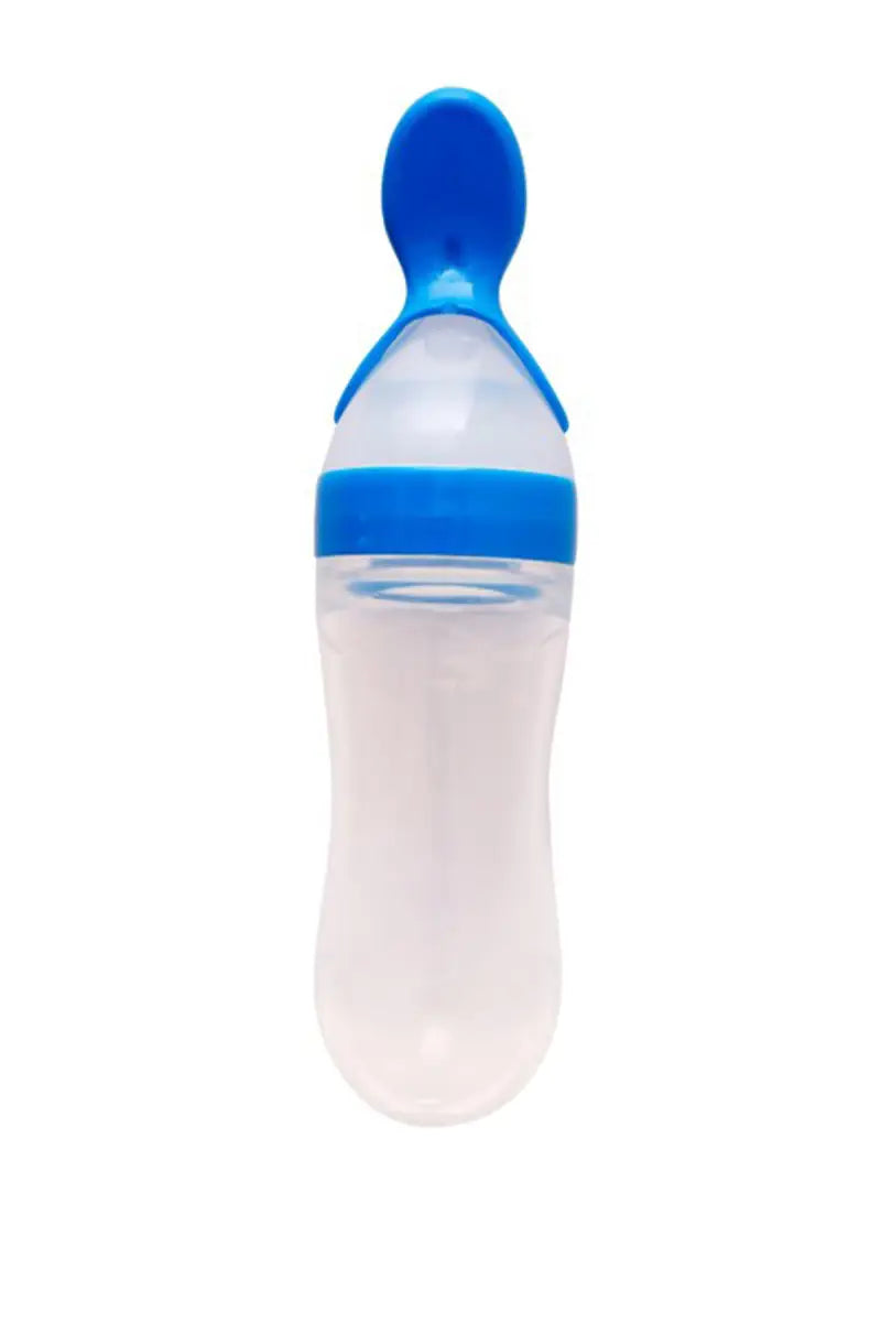 Squeezy Silicone Bottle Feeder For Kids (Blue)