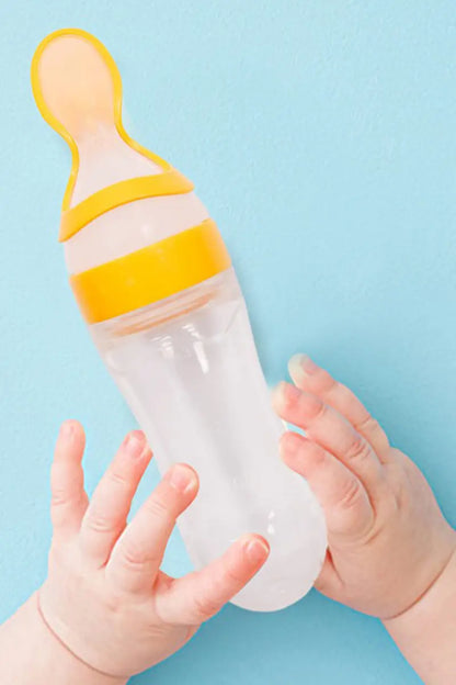 Squeezy Silicone Bottle Feeder For Kids (Yellow)