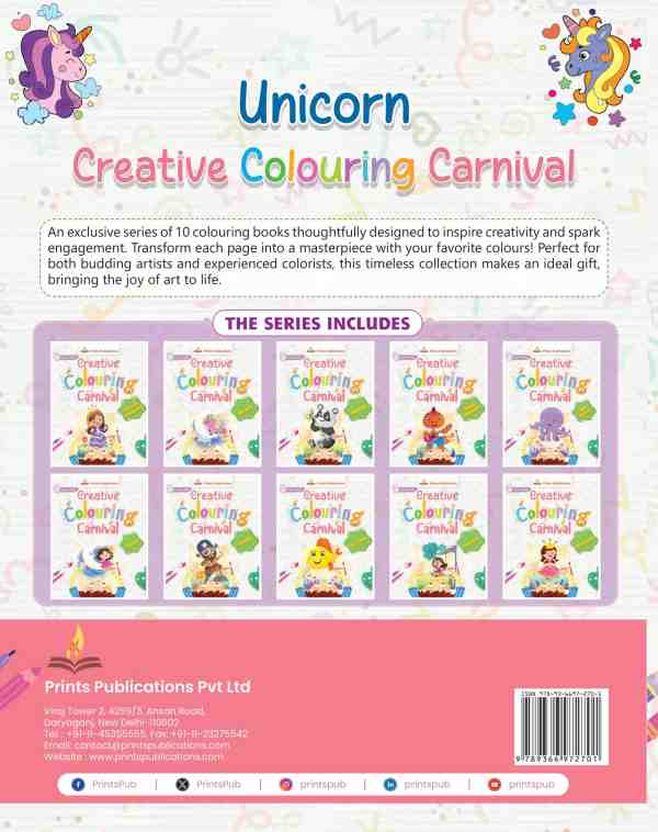 Unicorn: Creative Colouring Carnival Prints Publications