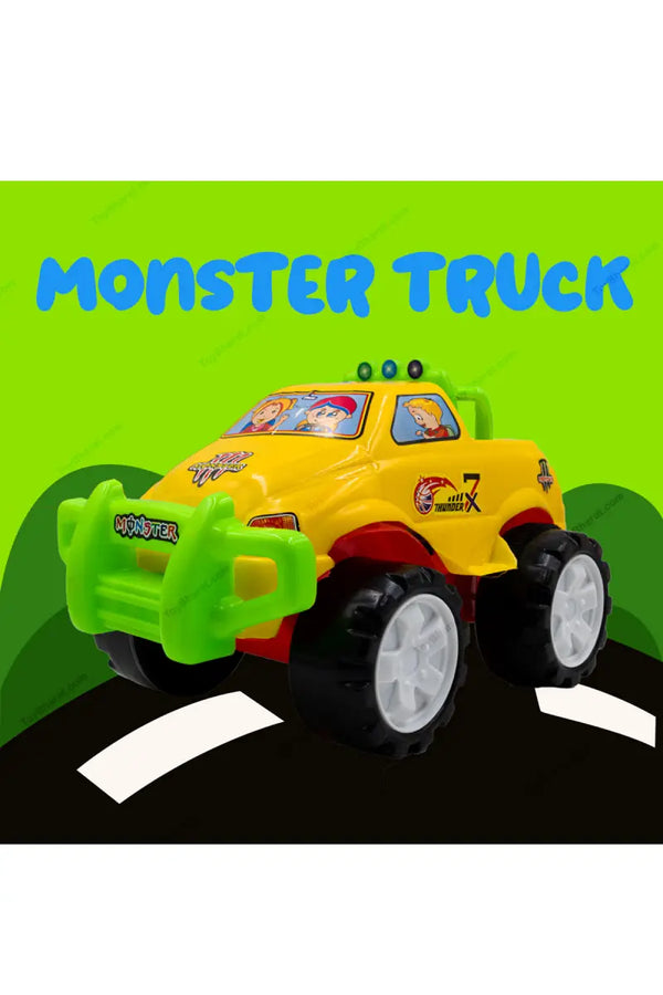 Monster Truck Friction Powered Push Along Toy- Yellow