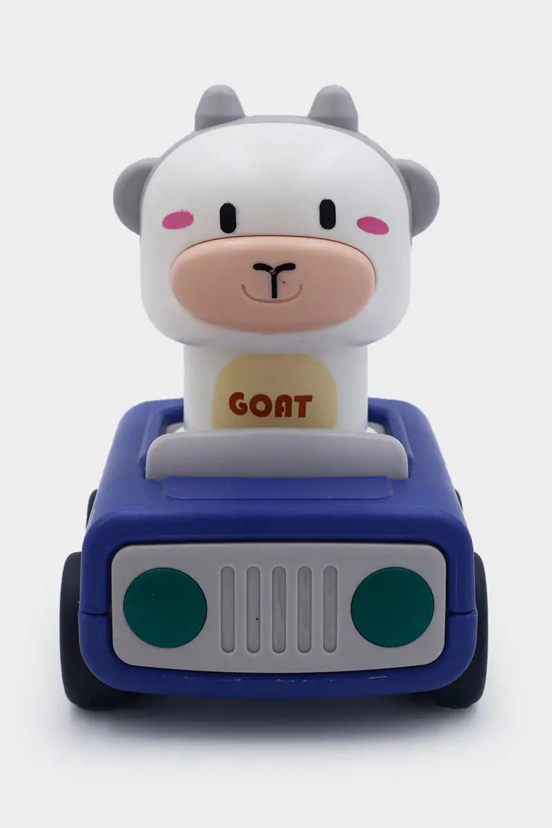 Push N Go Animal Faces Car Toy - Blue