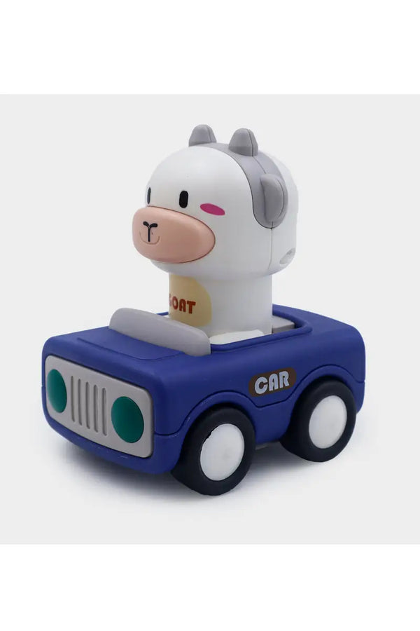 Push N Go Animal Faces Car Toy - Blue