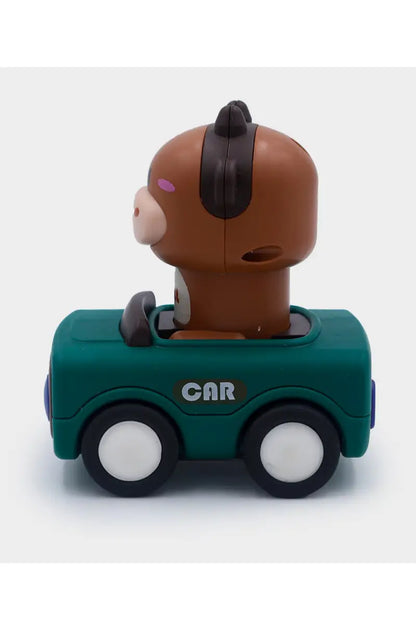 Push N Go Animal Faces Car Toy - Green