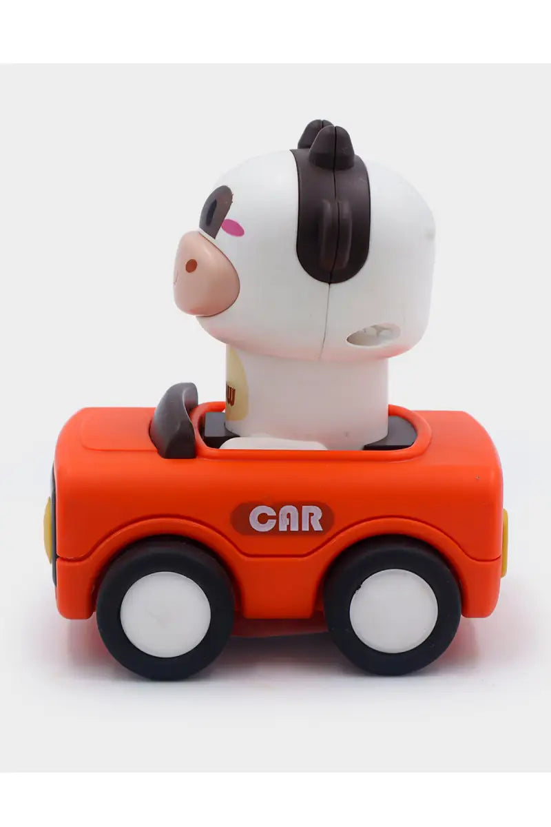 Push N Go Animal Faces Car Toy - Orange