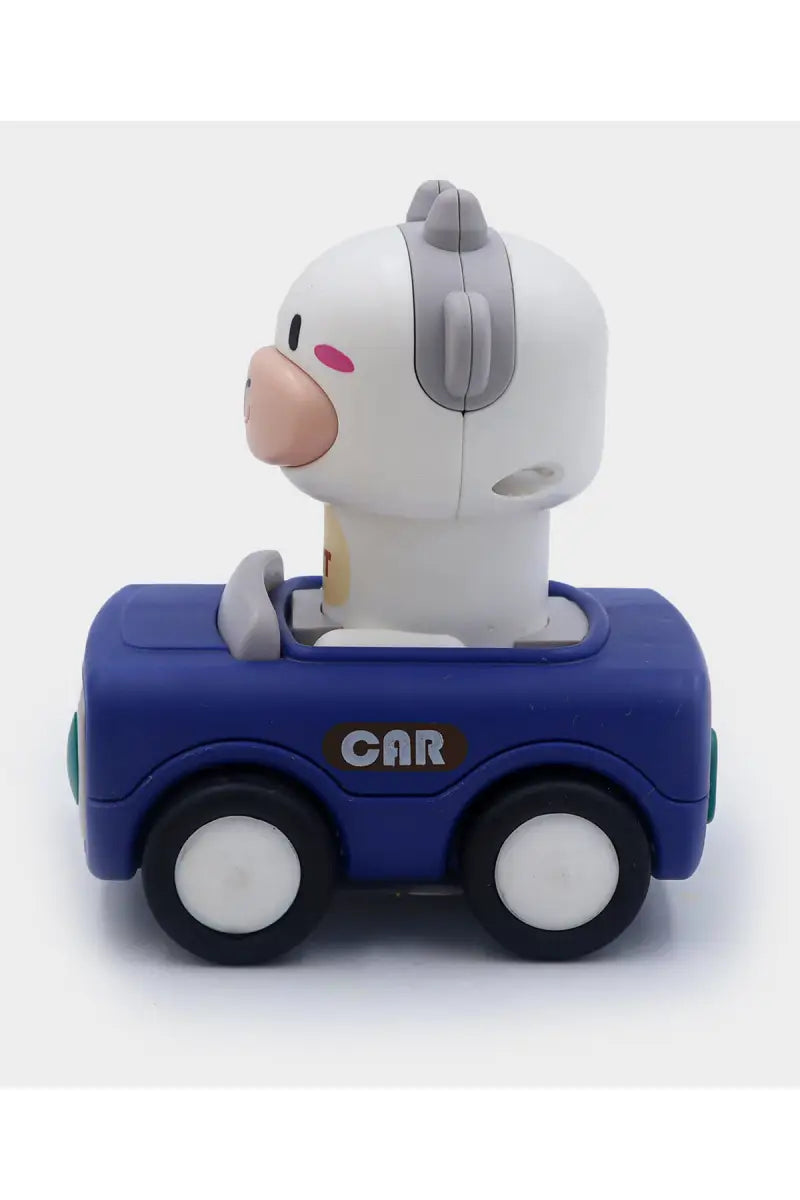 Push N Go Animal Faces Car Toy - Blue