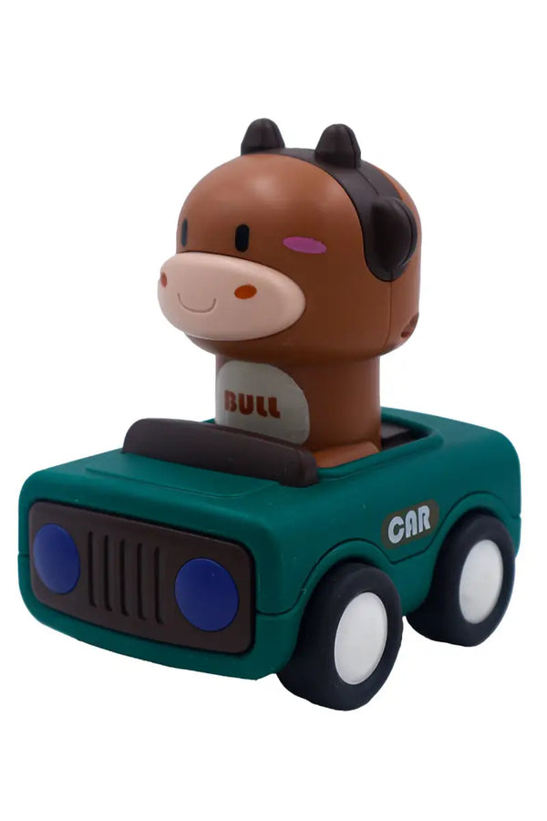 Push N Go Animal Faces Car Toy - Green