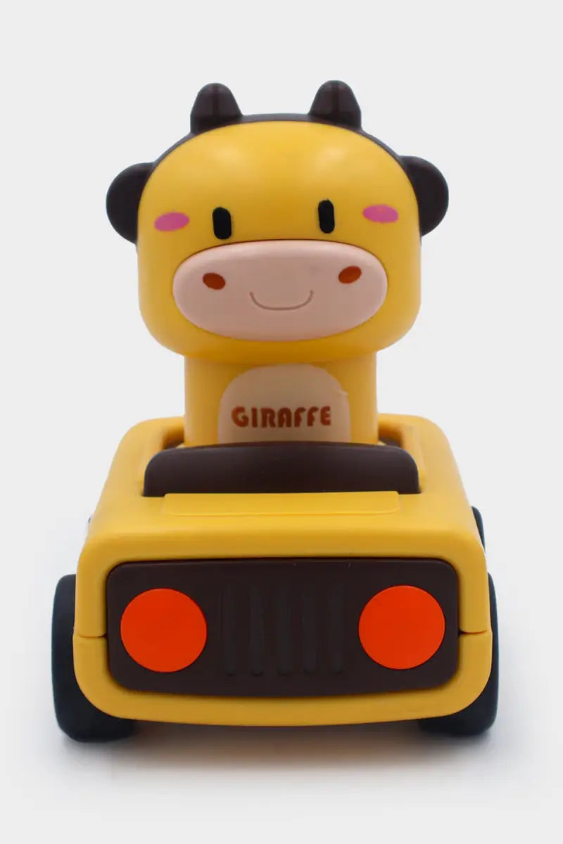 Push N Go Animal Faces Car Toy - Yellow