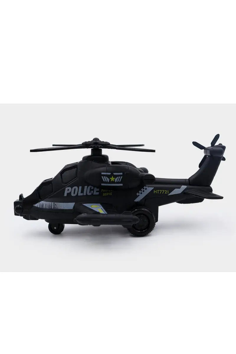 Lovely Toys Police Action Helicopter Friction Powered Toy (Black)