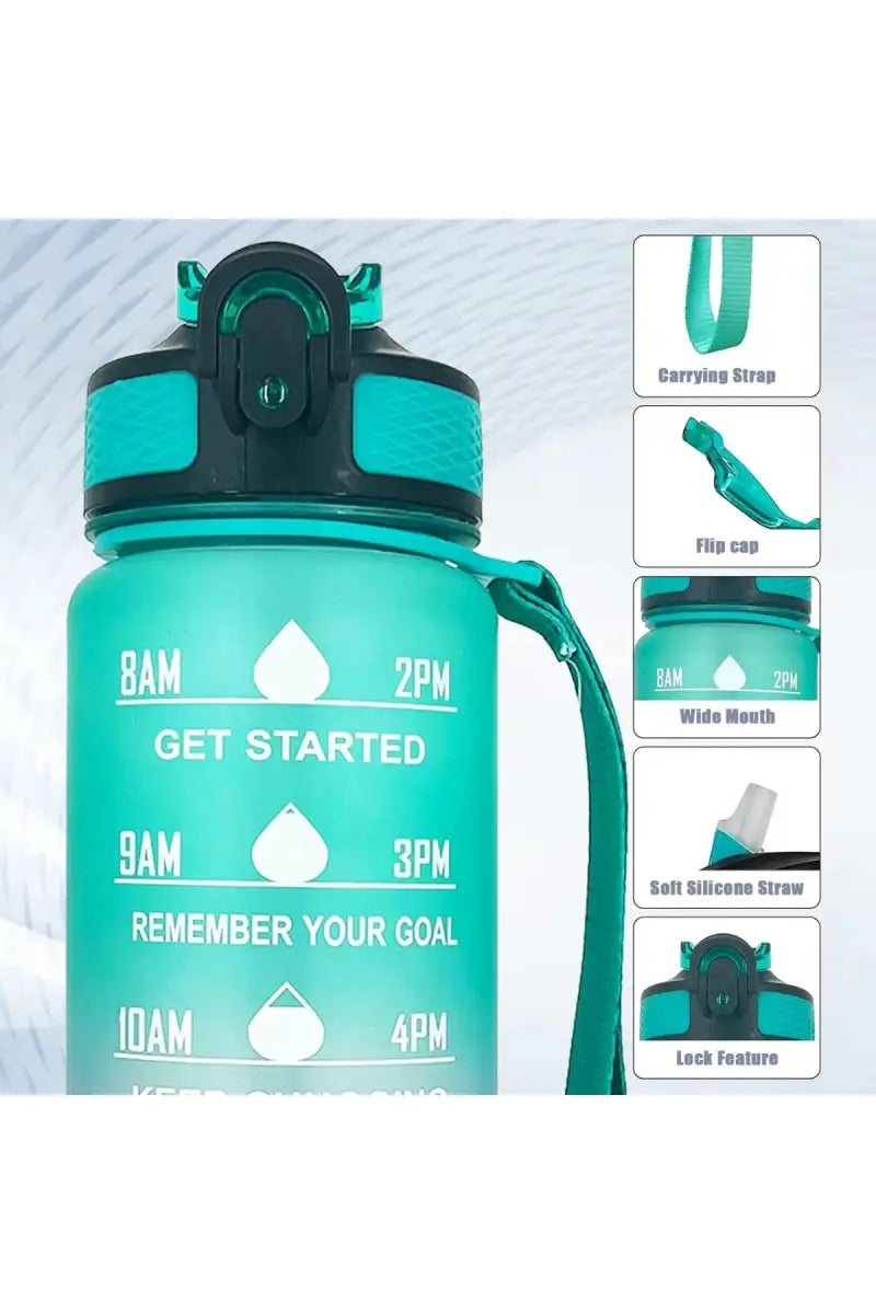 Plastic Sipper Water Bottle - 1000 ml (Green-Lavender)