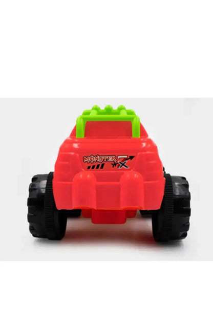 Monster Truck Friction Powered Push Along Toy- Red