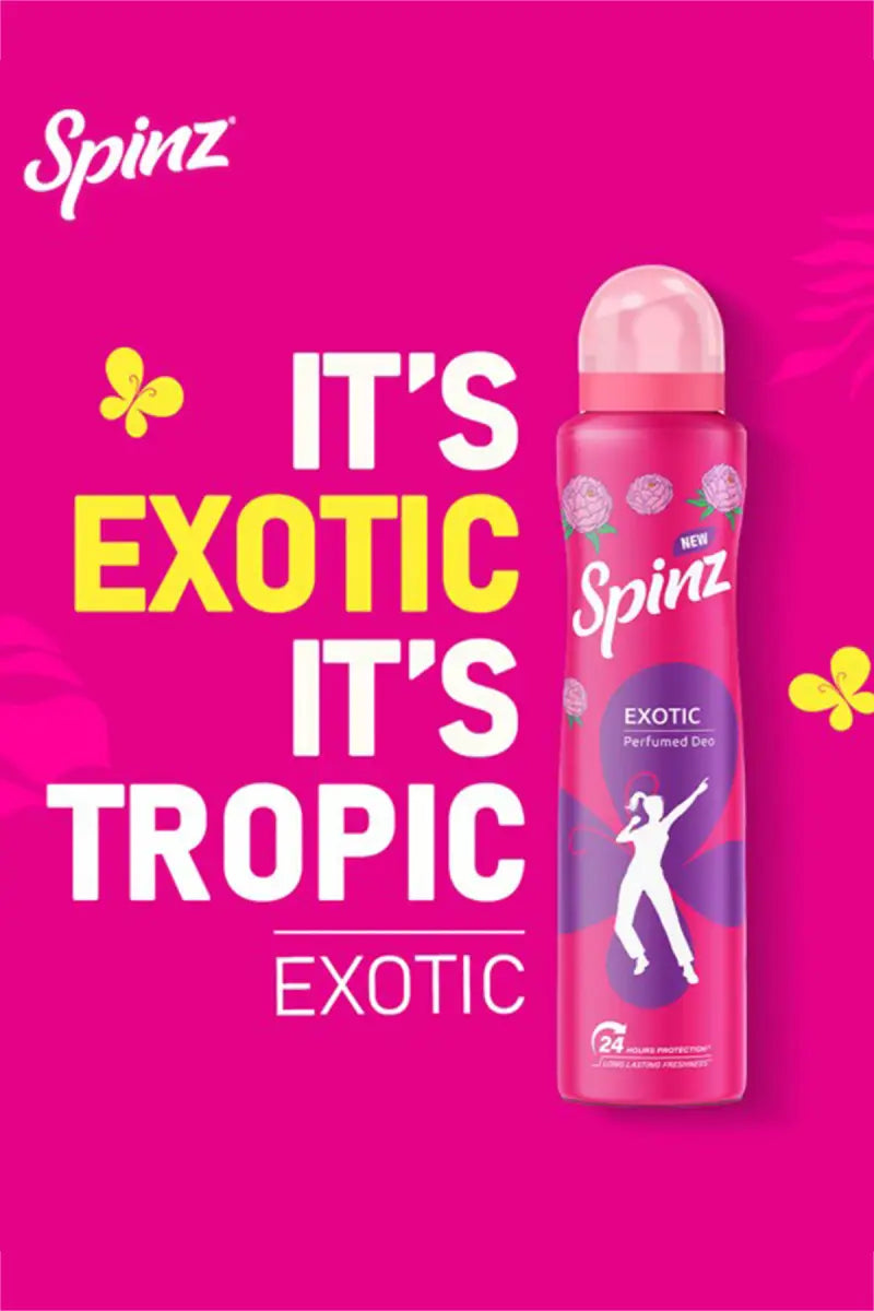 Spinz Exotic Perfumed Deodrant- 200ml X 2 (Buy 1 Get 1 Free)