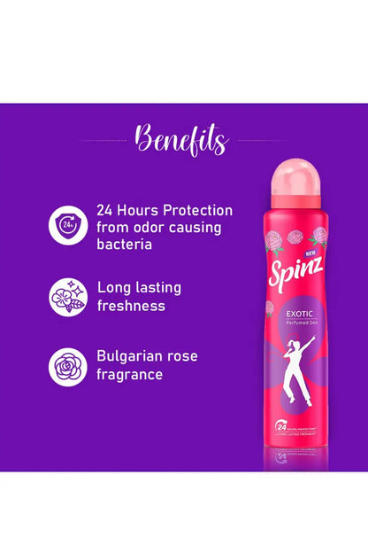 Spinz Exotic Perfumed Deodrant- 200ml X 2 (Buy 1 Get 1 Free)