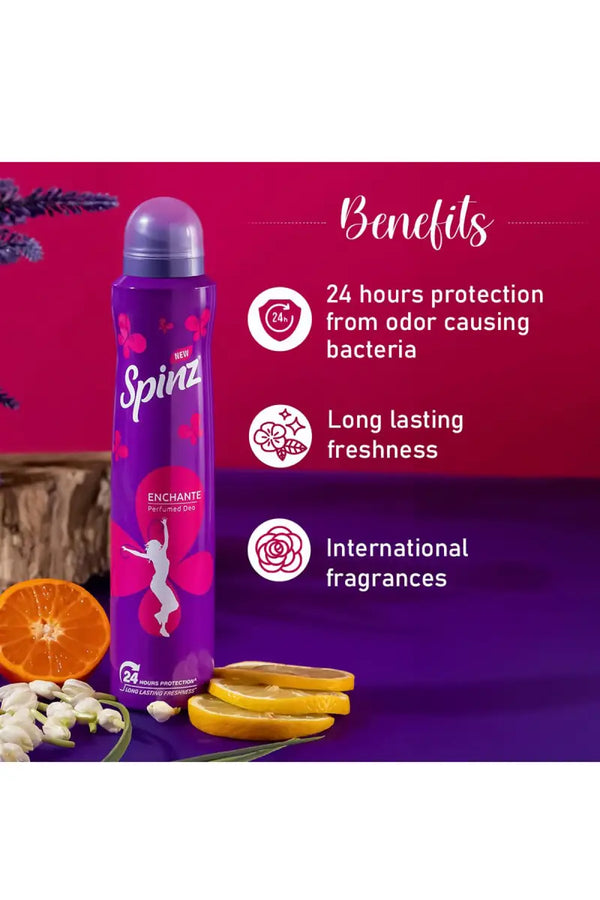 Spinz Enchante Perfumed Deodrnt- 200ml X 2 (Buy 1 Get 1 Free)