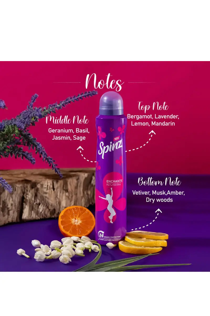 Spinz Enchante Perfumed Deodrnt- 200ml X 2 (Buy 1 Get 1 Free)