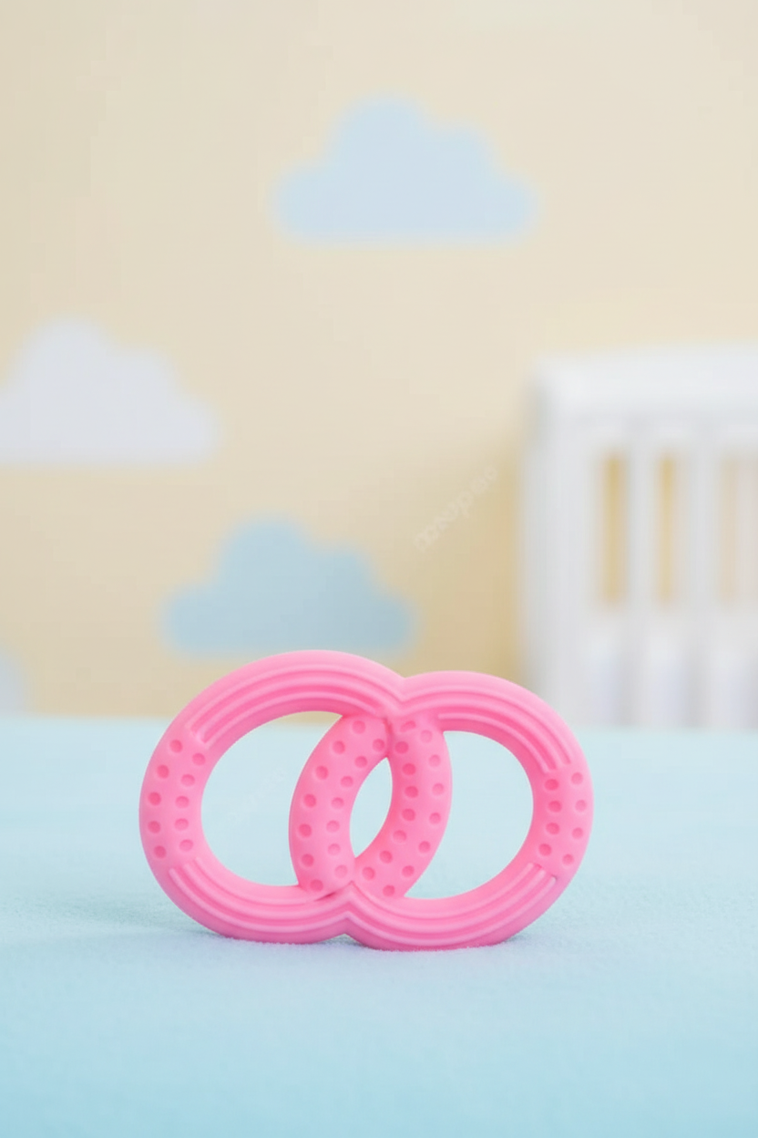 Silicone Teether For Toddlers (Pink) SUPER