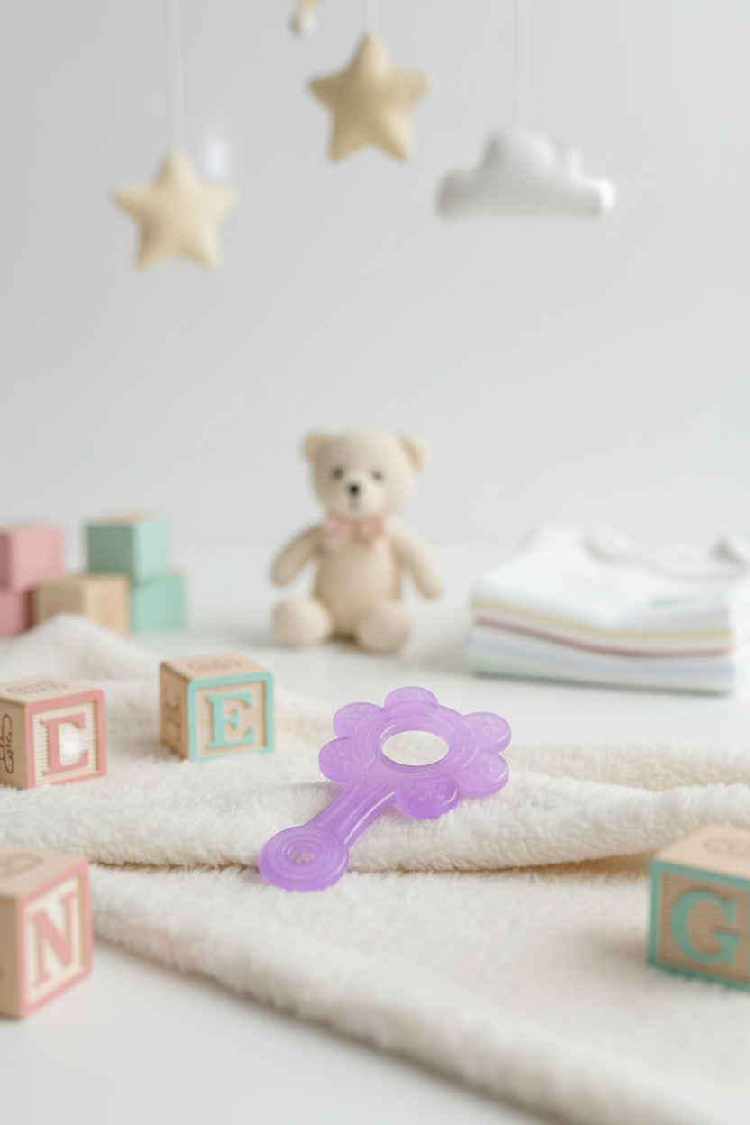 Silicone Teether For Toddlers (Purple) SUPER