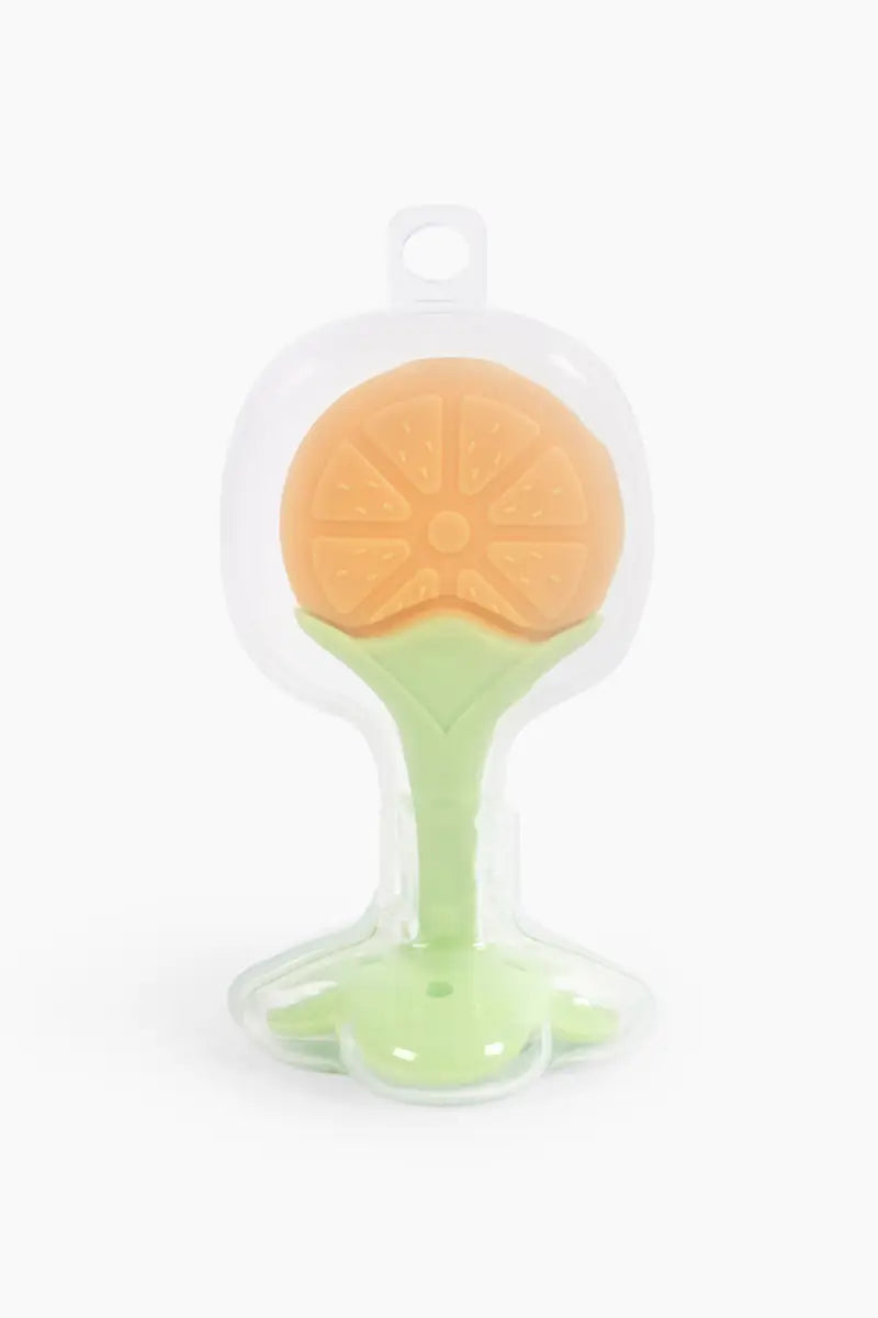 Silicone Fruit Shape Teether For Toddlers (Light Orange)