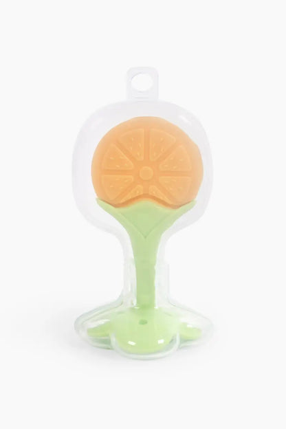 Silicone Fruit Shape Teether For Toddlers (Light Orange)