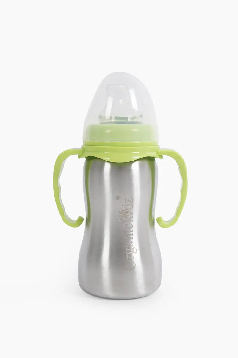 Stainless Steel Baby Milk Feeding Bottle- 290 ml (Green)