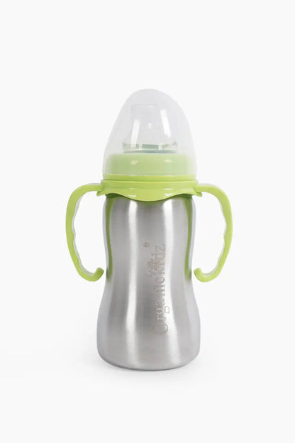 Stainless Steel Baby Milk Feeding Bottle- 290 ml (Green)