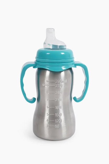 Stainless Steel Baby Milk Feeding Bottle- 290 ml (Blue)