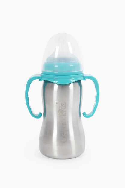 Stainless Steel Baby Milk Feeding Bottle- 290 ml (Blue)