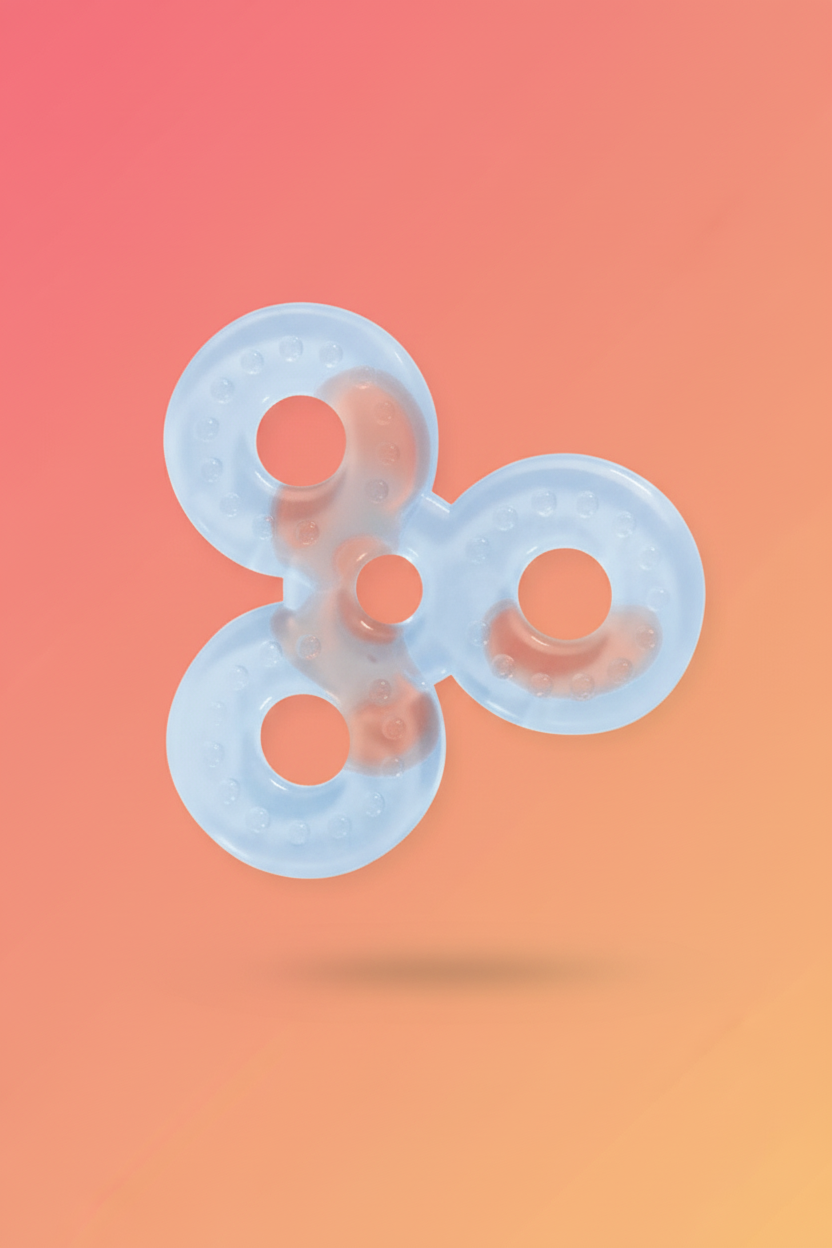 Silicone Teether For Toddlers (Blue) SUPER