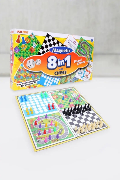 Magnetic 8 in 1 Board Games (Multicolor) - Pack of 1