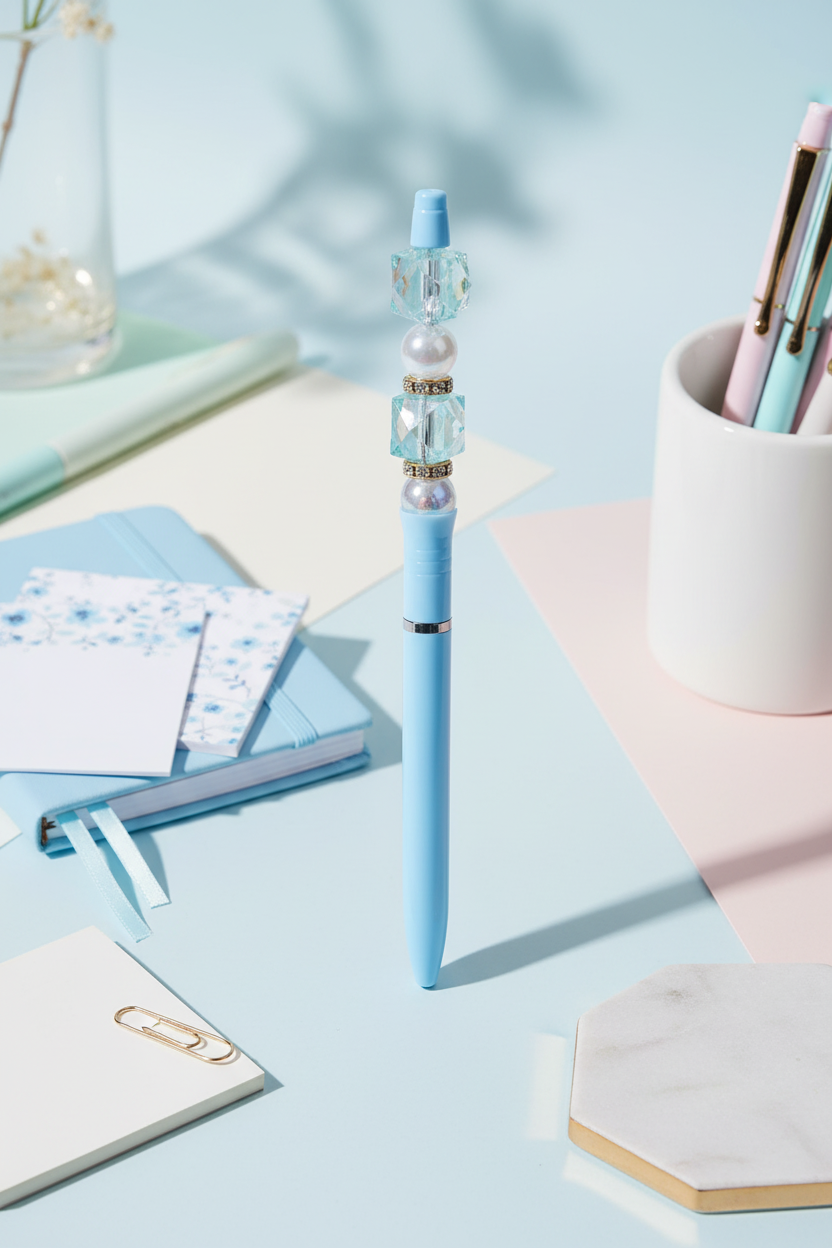 Elegant Crystal Bead Ball Pen - Pack of 1 SUPER