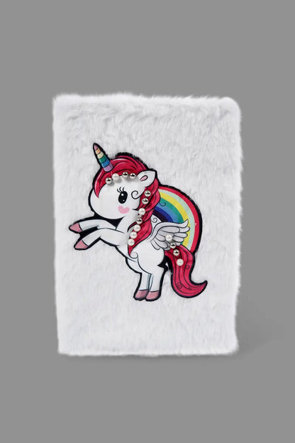 Unicorn Printed Ruled Diary (White)