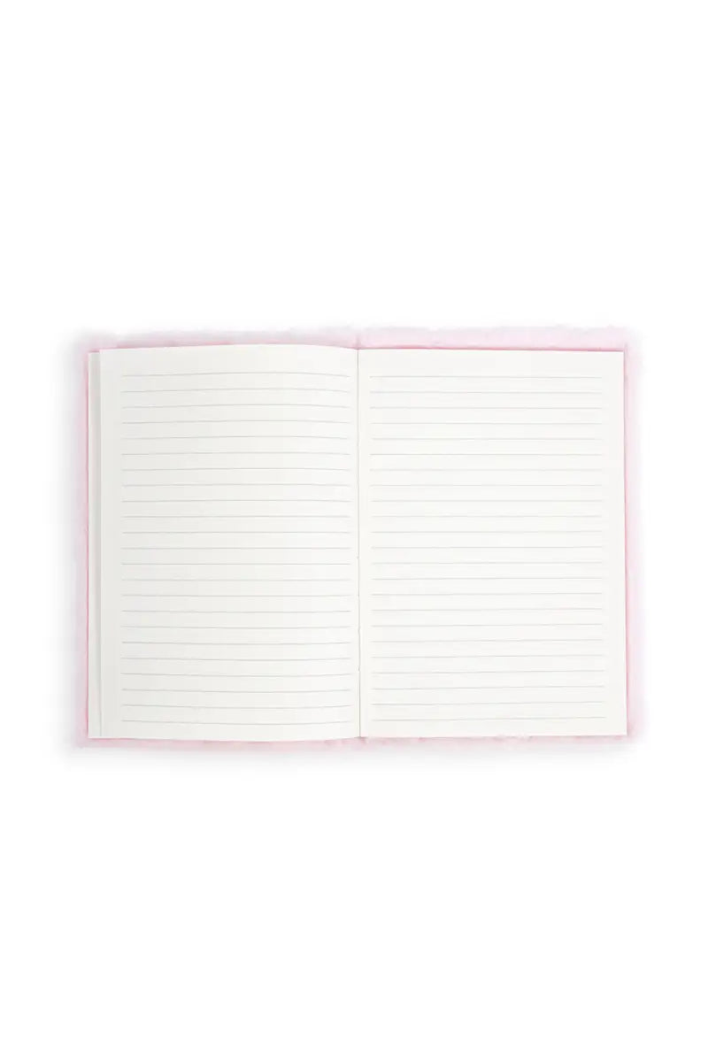 Unicorn Sparkle Plush Ruled Diary - (Baby Pink)