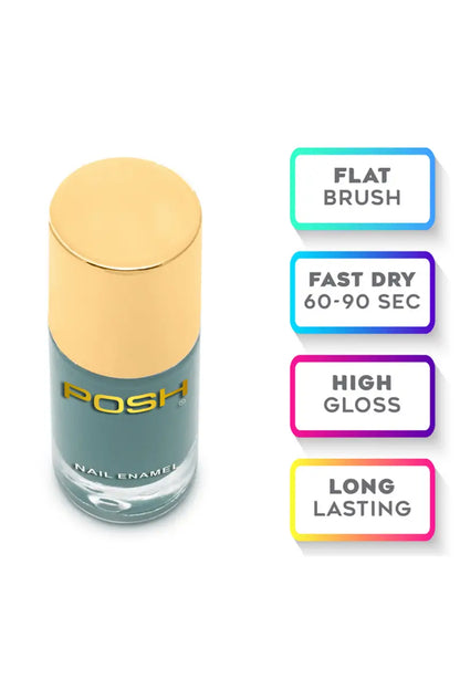 Posh Long-lasting Shine High Gloss Nail Polish - 9ml (606 Slate Grey)