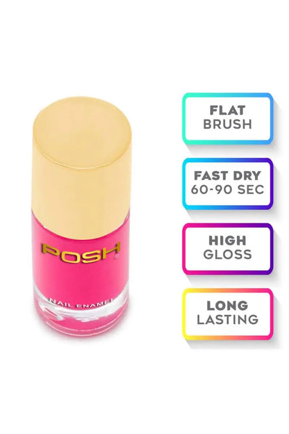 Posh Long-lasting Shine High Gloss Nail Polish - 9ml (609 Hot Pink)