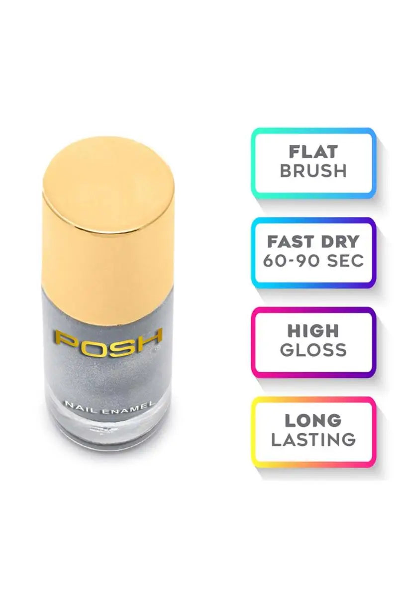 Posh Long-lasting Shine High Gloss Nail Polish - 9ml (601 Silver Needle)