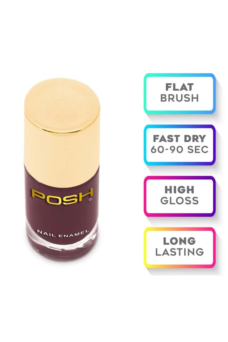 Posh Long-lasting Shine High Gloss Nail Polish - 9ml (646 Burgandy)