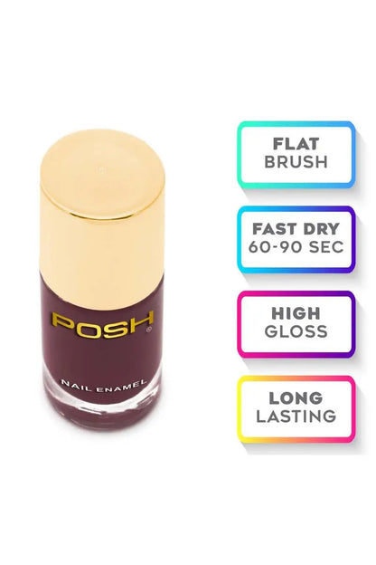 Posh Long-lasting Shine High Gloss Nail Polish - 9ml (646 Burgandy)