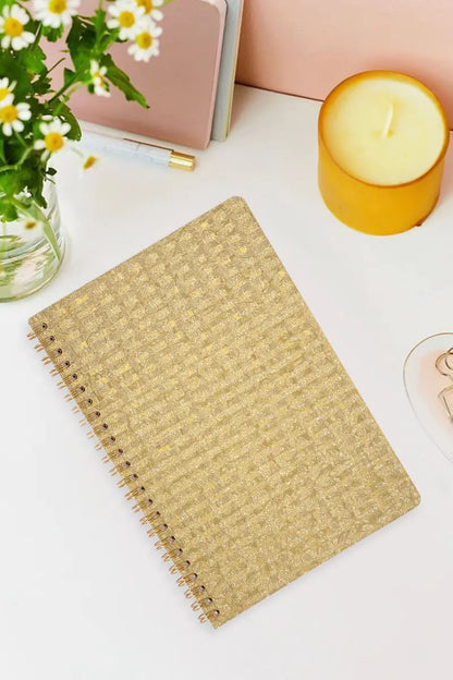 3D Printed Ruled Notebook - Gold