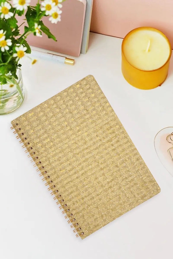 3D Printed Ruled Notebook - Gold