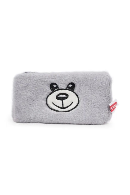 Bear Plush Pencil Pouch - (Grey)